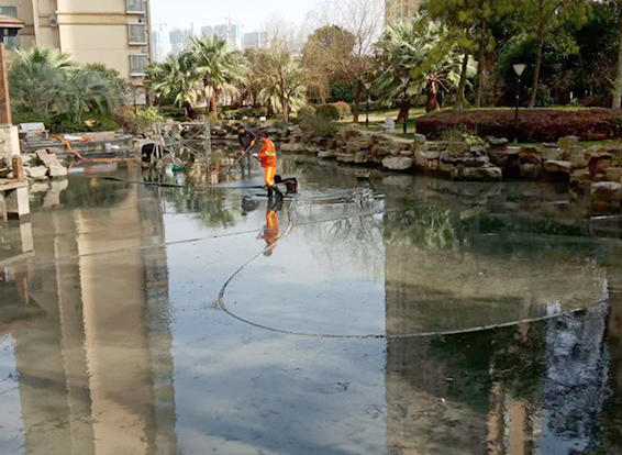 招远景观池淤泥清理